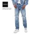 画像1: PUBLIK DENIM パブリックデニム 【Straight Fit Denim Pants】デニムパンツ ロングパンツ ジーパン デニム USサイズ ズボン メンズ 大きいサイズ ビッグサイズ ダメージ 加工 (1)