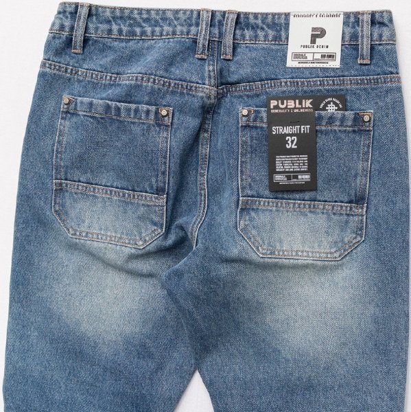 画像10: PUBLIK DENIM パブリックデニム 【Straight Fit Denim Pants】デニムパンツ ロングパンツ ジーパン デニム USサイズ ズボン メンズ 大きいサイズ ビッグサイズ ダメージ 加工 (10)