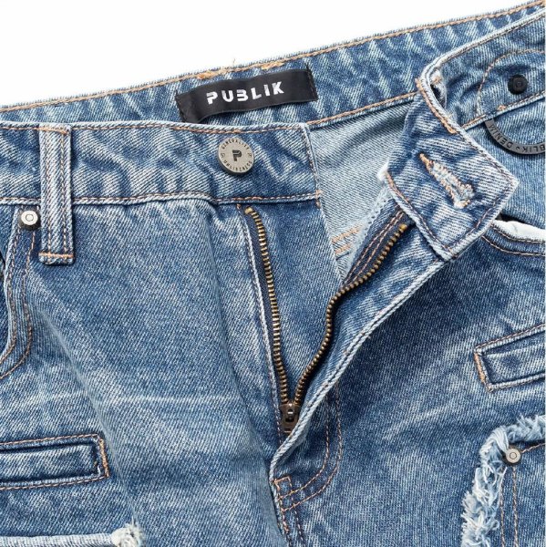 画像12: PUBLIK DENIM パブリックデニム 【Straight Fit Denim Pants】デニムパンツ ロングパンツ ジーパン デニム USサイズ ズボン メンズ 大きいサイズ ビッグサイズ ダメージ 加工 (12)