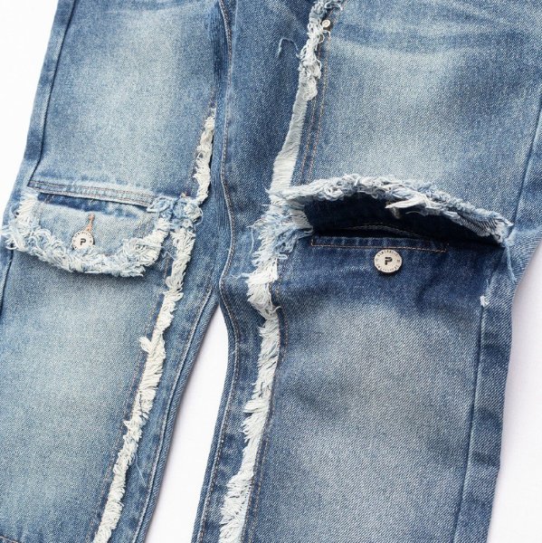 画像9: PUBLIK DENIM パブリックデニム 【Straight Fit Denim Pants】デニムパンツ ロングパンツ ジーパン デニム USサイズ ズボン メンズ 大きいサイズ ビッグサイズ ダメージ 加工 (9)