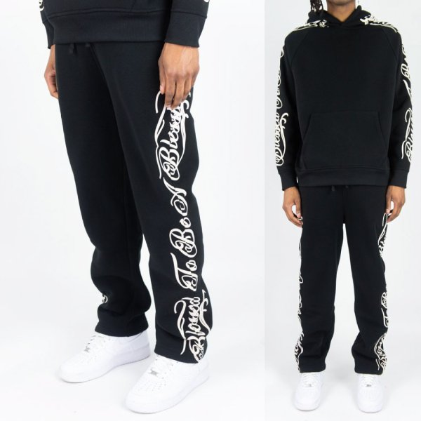 画像3: REBEL MINDS レベル マインズ 【Script Blessed Fleece Sweat Pants】 スクリプトロゴ ロングパンツ スウェットパンツ スウェット セットアップ ビッグサイズ 大きいサイズ ユニセックス メンズ (3)