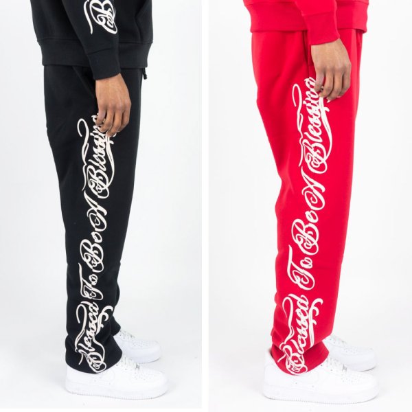 画像5: REBEL MINDS レベル マインズ 【Script Blessed Fleece Sweat Pants】 スクリプトロゴ ロングパンツ スウェットパンツ スウェット セットアップ ビッグサイズ 大きいサイズ ユニセックス メンズ (5)