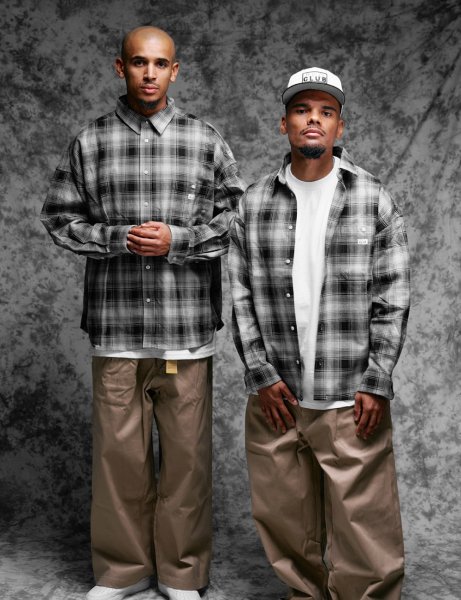 画像3: PRO CLUB プロクラブ 【Heavywide Ombre Flannel Shirt】 ロングシャツ チェックシャツ フランネルシャツ 厚手 長袖 ビッグサイズ 大きいサイズ ユニセックス メンズ (3)