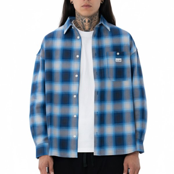 画像8: PRO CLUB プロクラブ 【Heavywide Ombre Flannel Shirt】 ロングシャツ チェックシャツ フランネルシャツ 厚手 長袖 ビッグサイズ 大きいサイズ ユニセックス メンズ (8)