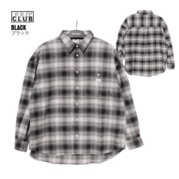 画像9: PRO CLUB プロクラブ 【Heavywide Ombre Flannel Shirt】 ロングシャツ チェックシャツ フランネルシャツ 厚手 長袖 ビッグサイズ 大きいサイズ ユニセックス メンズ (9)