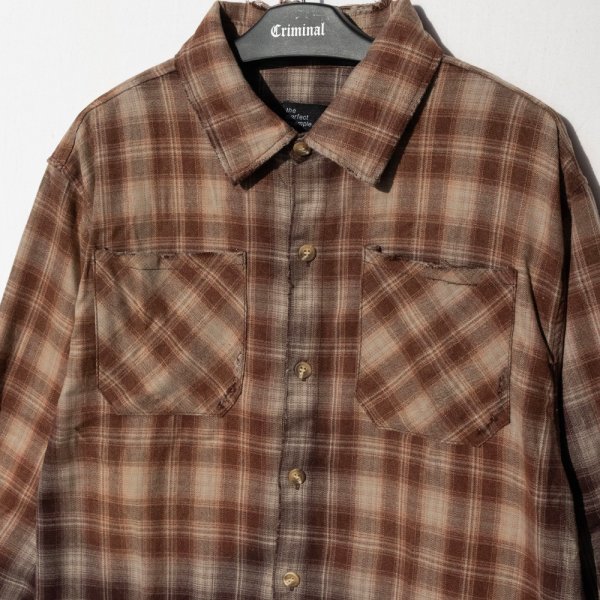 画像10: EPTM エピトミ 【Bleached Flannel Shirts】 チェックシャツ フランネルシャツ 切りっぱなし 長袖 ビッグサイズ 大きいサイズ メンズ ユニセックス (10)