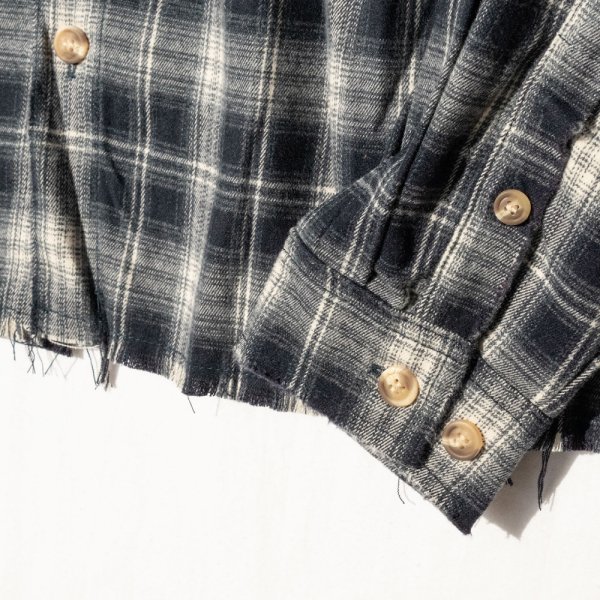 画像11: EPTM エピトミ 【Bleached Flannel Shirts】 チェックシャツ フランネルシャツ 切りっぱなし 長袖 ビッグサイズ 大きいサイズ メンズ ユニセックス (11)