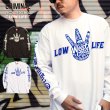画像1: CRIMINAL オリジナル ロングTシャツ 【 LOW LIFE 】 ハンドサイン ロンＴ WEST COAST LA ロサンゼルス (1)