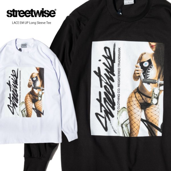 画像1: STREETWISE ストリートワイズ ロングスリーブTシャツ 【 LACE EM UP 】6.5オンス ヘビーウェイト ロンT (1)