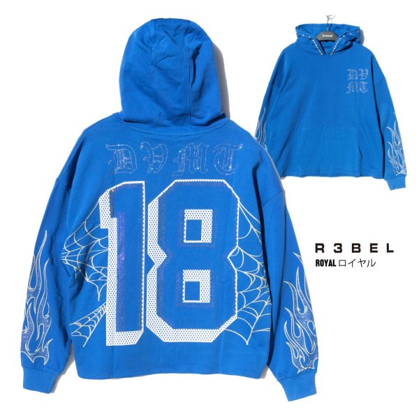 画像10: R3bel Denim レベルデニム 【Rhinestones Cropped Fit Hoodie】 パーカー プルオーバー フーディー ストーン クロップド丈 ショート丈 ストーン HIPHOP メンズ ユニセックス (10)