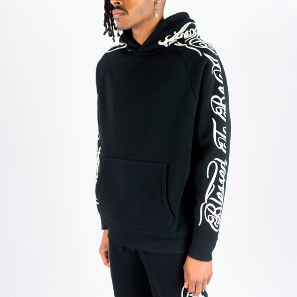 画像15: REBEL MINDS レベル マインズ 【Script Blessed Fleece Sweat Hoodie】 スクリプトロゴ パーカー フーディー スウェット プルオーバー セットアップ ビッグサイズ 大きいサイズ ユニセックス (15)