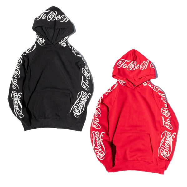 画像2: REBEL MINDS レベル マインズ 【Script Blessed Fleece Sweat Hoodie】 スクリプトロゴ パーカー フーディー スウェット プルオーバー セットアップ ビッグサイズ 大きいサイズ ユニセックス (2)
