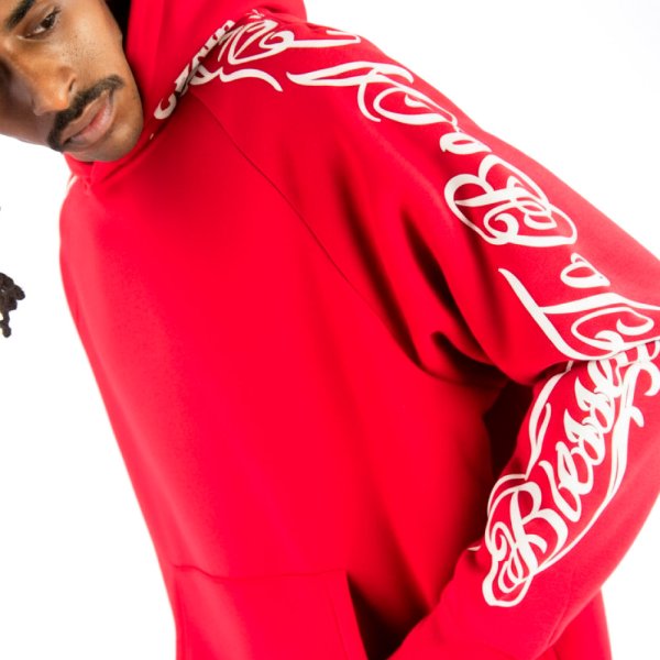 画像6: REBEL MINDS レベル マインズ 【Script Blessed Fleece Sweat Hoodie】 スクリプトロゴ パーカー フーディー スウェット プルオーバー セットアップ ビッグサイズ 大きいサイズ ユニセックス (6)