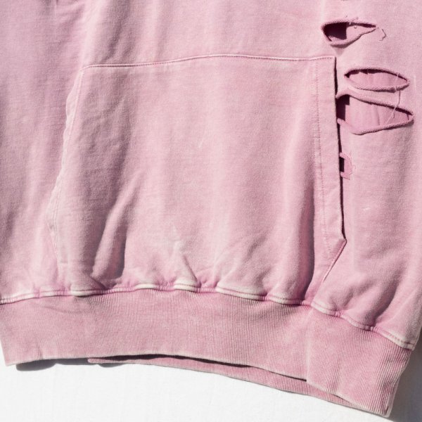 画像15: REBEL MINDS レベル マインズ 【Ripped Drop Shoulder Hoodie】 パーカー プルオーバー フーディー ダメージ加工 ブリーチ加工 セットアップ スウェット メンズ ユニセックス (15)