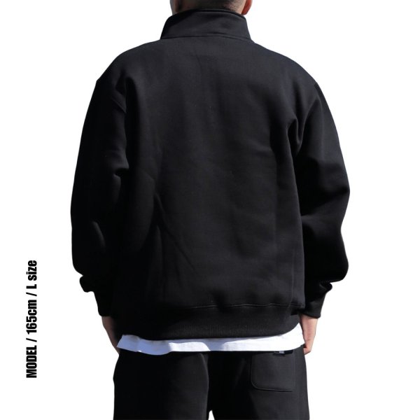 画像8: NEW ERA ニューエラ 【裏起毛 オーバーサイズド スウェット ハーフジップ ボックスロゴ】 長袖 スウェット ハーフジップパーカー レイヤードスタイル ロゴ オーバーサイズ ビッグサイズ ユニセックス (8)