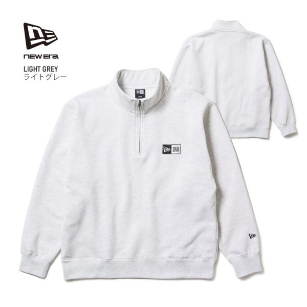 画像5: NEW ERA ニューエラ 【裏起毛 オーバーサイズド スウェット ハーフジップ ボックスロゴ】 長袖 スウェット ハーフジップパーカー レイヤードスタイル ロゴ オーバーサイズ ビッグサイズ ユニセックス (5)