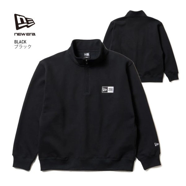画像6: NEW ERA ニューエラ 【裏起毛 オーバーサイズド スウェット ハーフジップ ボックスロゴ】 長袖 スウェット ハーフジップパーカー レイヤードスタイル ロゴ オーバーサイズ ビッグサイズ ユニセックス (6)