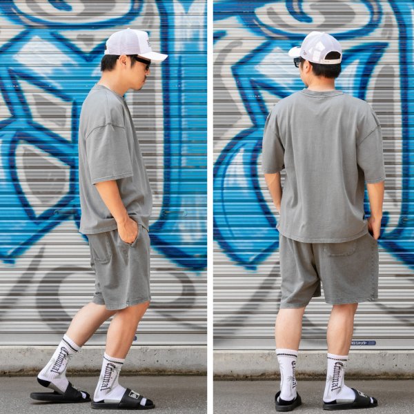 画像4: BLEECKER & MERCER 【Acid Washed Basic Set Up】 【上下セット】 無地 SETUP WESTCOAST  HIPHOP ヒップホップ ダンス衣装 ストリート メンズ 大きいサイズ セットアップ (4)