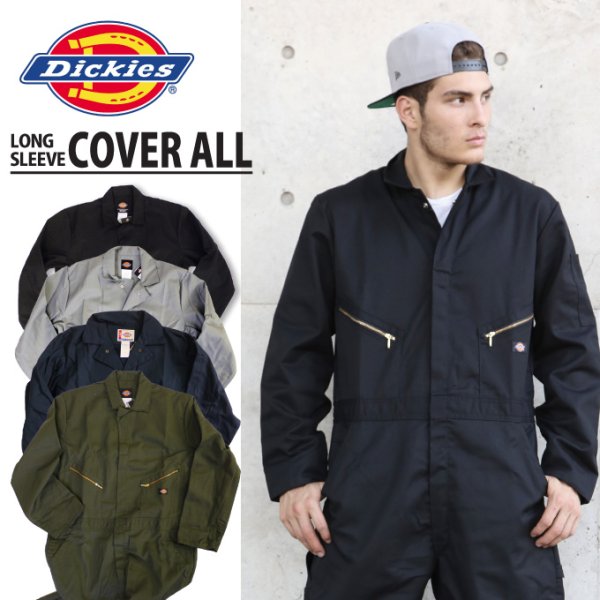 画像1: DICKIES ディッキーズ 長袖 つなぎ ツナギ カバーオール COVERALL 48799 (1)