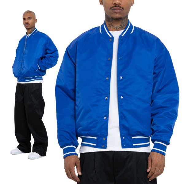 画像4: PRO CLUB プロクラブ 【Comfort Wide Satin Baseball Jacket】 スタジャン スタジアムジャケット アウター (4)