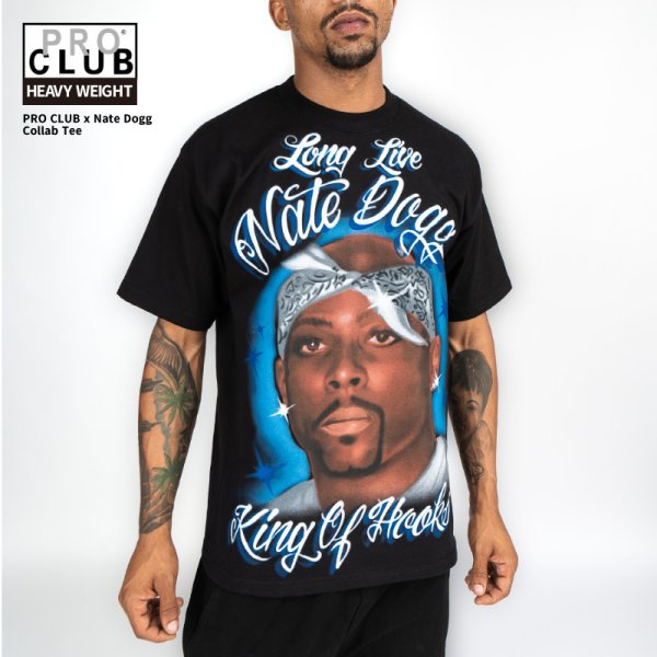 画像1: PRO CLUB × NATE DOGG コラボ Tシャツ ネイト・ドッグ エアブラシ 半袖 プロクラブ 厚手 ヘヴィーウェイト PROCLUB (1)