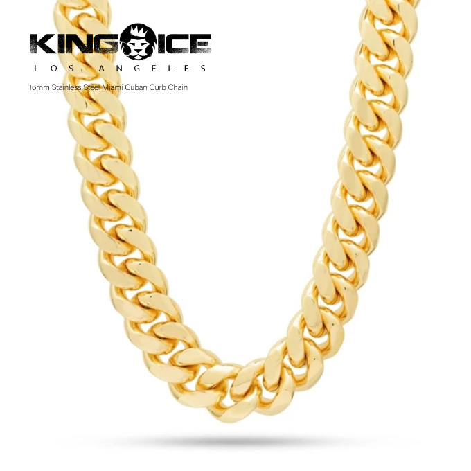 16mm 24in】インパクトある絶妙な太さのチェーンネックレス! KINGICE