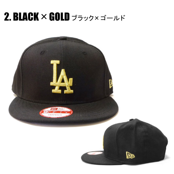 新品 海外限定モデル LA ドジャース ブラック スナップバック CAP 帽子-